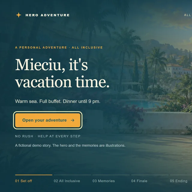 The game’s opening screen greets Mieciu by name.