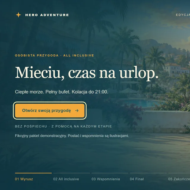Ekran otwierający grę wita Miecia po imieniu.